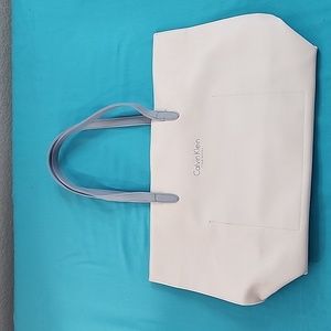 NWT Calvin Klein Fragrance Faux Leather Tote Handbag